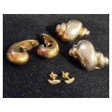 Jewelry: 3 pairs of sterling silver earrings