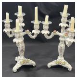 Pair of porcelain candlestick holders