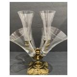 Mid century modern Six glass horn two horn have