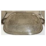 large vintage silver plated serving Tray by