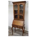 2 piece Ethan Allen drop front desk cabinet