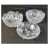 Group of three vintage press glass bowls 8