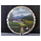 Signed and dated 1990 hand painted wall plaque
