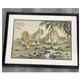 Signed, water color painting framed