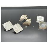 Three pair sterling silver earrings, 12.68g