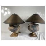 Pair of ceramic lamps