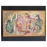 Signed & dated painting on board, 18 3/4" x 30