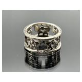 Scratch tested silver bow ring, 6.13g