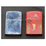 Pair of vintage lighters - Zippo and one