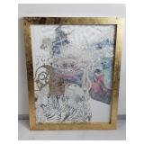 Asian painting on fabric