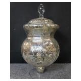 Mercury glass candy jar
