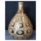 Large hand painted glass vase