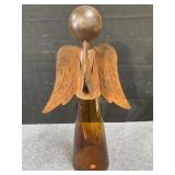 Glass and metal angel figurine made in Mexico