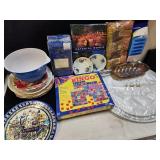 Box of miscellaneous items - Judaica - games -