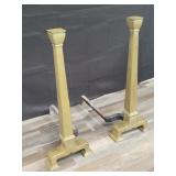 Antique large brass andirons 36"high