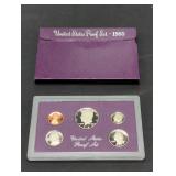 1985 US Mint Proof set coins in original box