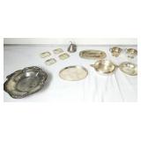 Group of silver plated serving dishes
