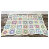 Crocheted afghan blanket, 51" X 76"