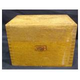Vintage Weis oak receipt box with original decal