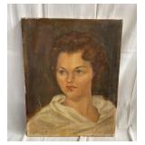 Signed Loraine Miller oil on canvas portrait