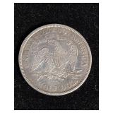1876-S Seated liberty silver half dollar coin