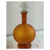Amber glass decanter