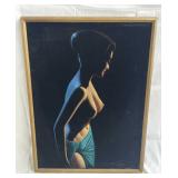 Signed Marcellus Bades Hawaii velvet painting