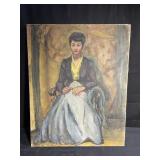 Vintage oil painting of an Asian Woman, Signed
