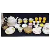 Miscellaneous vintage cups - plates - teapot -
