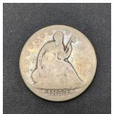1853 with arrows and rays Seated Liberty Silver