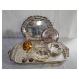 8 pieces of ornate silver plate. Box lot.