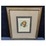 Framed lithograph "Globe fait pour être dirigé"