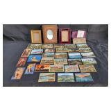 Antique & vintage post cards & wooden picture