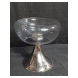 Modern glass composite center bowl, 10" x 9"