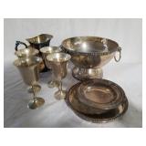 8 pieces of white metal ware. Box lot.