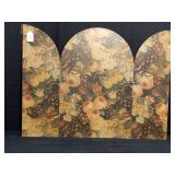 Three panel folding floral print, extended 30" x