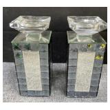 Pair of Aico Amini Innovation Corp glass candle