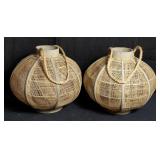 Pair of hanging candle lanterns, 14" x 15" diam.