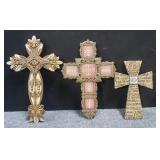 Group of 3 crosses, largest size 14"h x 9"w