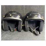 2 (Two) Vintage Racing / Motorcycle Helmets