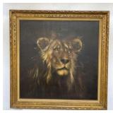 Oil painting on canvas of lion