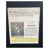 Sandy Koufax card - strawberry Jell-O box