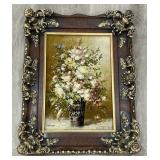 Vintage signed tapestry framed