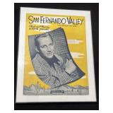 San Fernando Valley music sheet framed