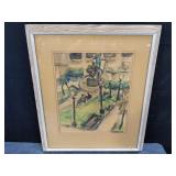 Signed watercolor painting