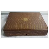 English Mother of pearl fish cutlery set in oak