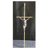 Vintage metal crucifix, 14" x 5"