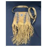 Leather Native American style handbag