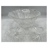 Mikasa crystal seashell chip and dip bowls