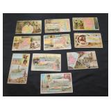 Collection of 10 antique Victorian Trade cards